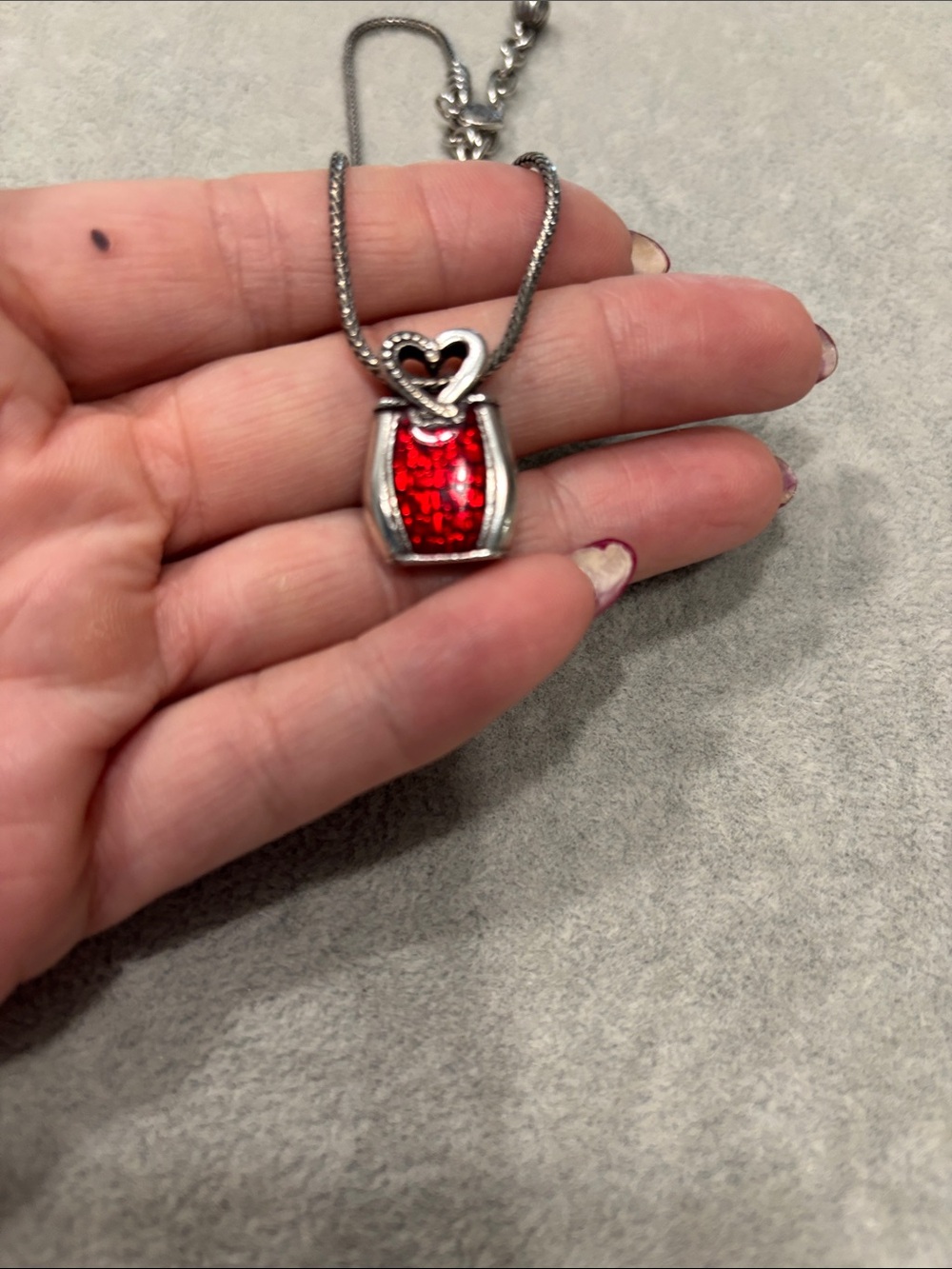 Brighton Silver Necklace with Red purse - Picture 2 of 2
